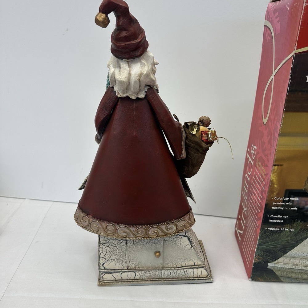 Kirkland 18" tall Metal Tin Santa Claus Tea Light Votive Candle Holder Holidays - Picture 7 of 15